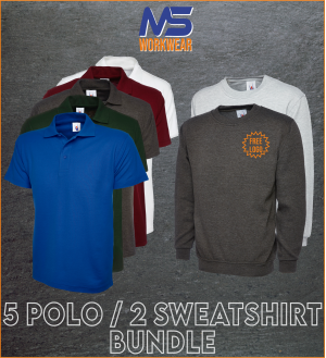 5 Poloshirts & 2 Sweatshirt Bundle
